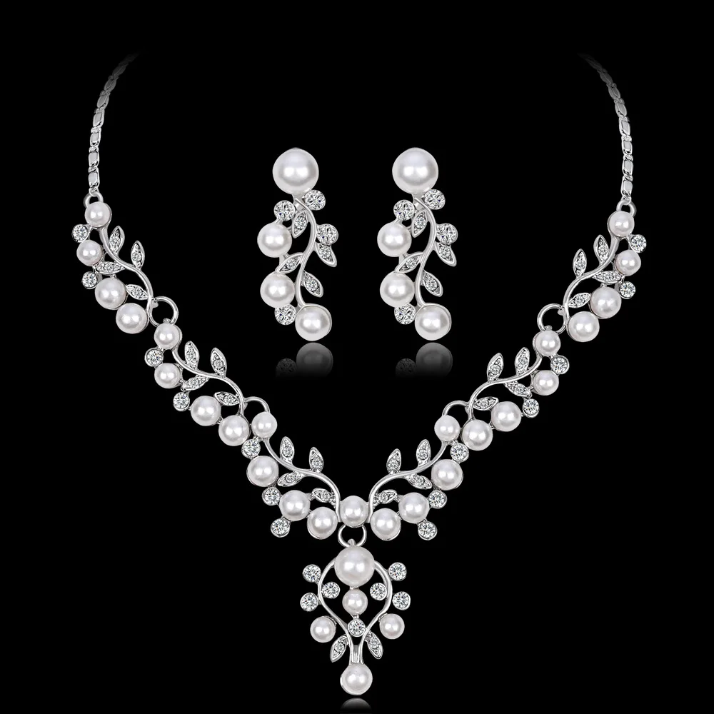 

2 Piece Bridal Necklace Earrings Rhinestone Bridal Set Necklace Wedding Jewelry Wedding Accessories Hot