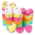 1224 шт красочные пластиковые пасхальные украшения для яиц открытые коробки конфет для детей подарок игрушка пасхальные вечерние украшения поделки своими руками