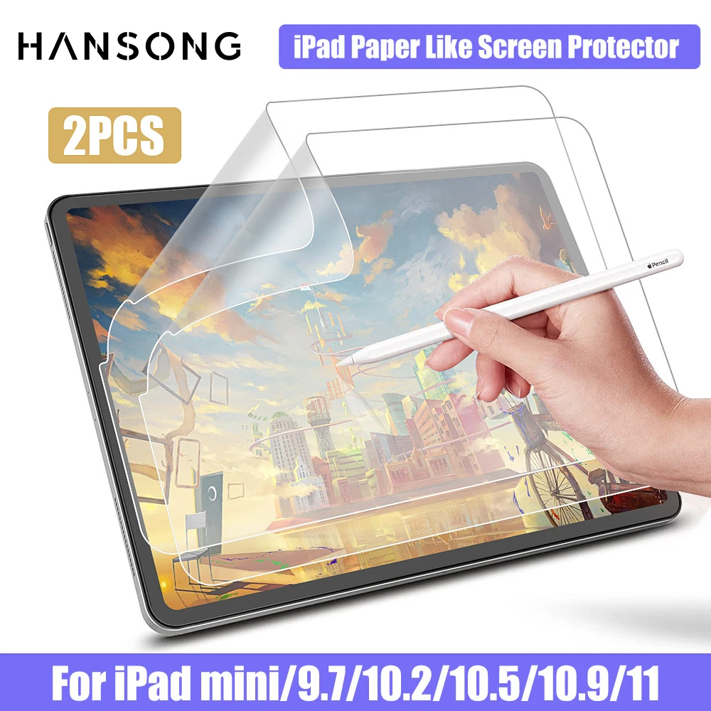 2Pcs iPad Paper like screen protector for Apple iPad 9.7 Air 2 3 4 5 10.5 10.9 2021 Pro 11 10.2 7th 8th 9th Gen mini 1 2 3 4 5 6