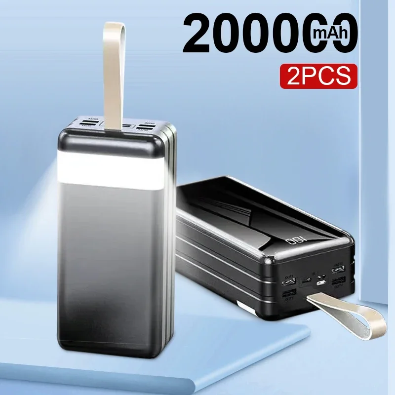 2 шт. портативное зарядное устройство с 4 USB-портами 200000 мАч