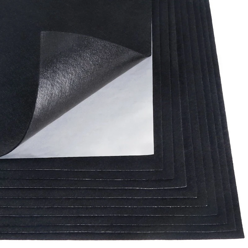 

Black Adhesive Back Felt Sheets Fabric Sticky Back Sheets Self-Adhesive Durable And Water Resistant, 10 PCS