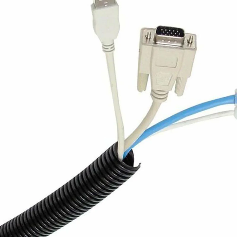 

Гофрированная труба 1/4 дюйма, 3/8 дюйма, 98 футов, 30 м, защитная трубка, пластиковый проволочный шланг, шланг для резьбы, гофрированная труба, за...