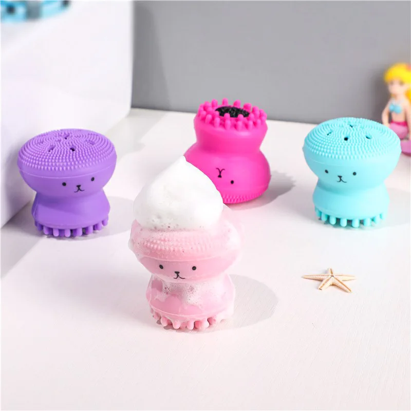 

Jellyfish Small Octopus Facial Brush Facial Brush Facial Cleaning Brush Sponge Facial Cleansing Machine Makeup Remover Massage