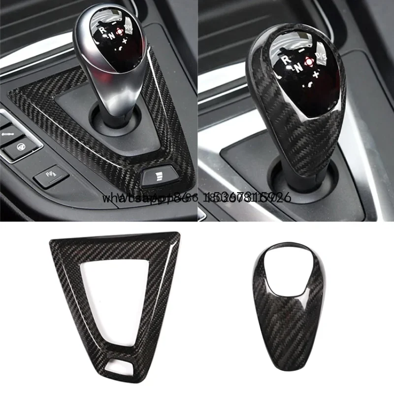 Cubierta Interior fibra carbono Real para BMW accesorios palanca rozrządu панель embellecedor tapa 2 детали F