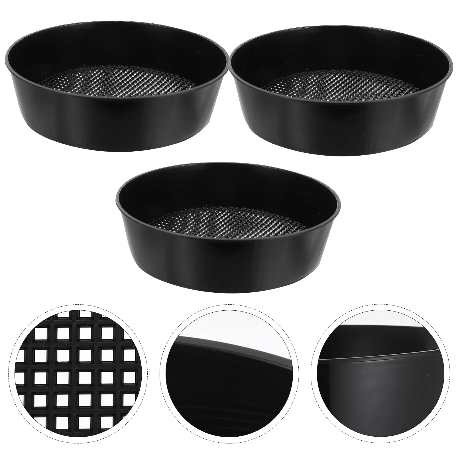 

5 Pcs Large Strainer Fine Mesh Garden Sifter Sieve Bonsai Tools Soil Shaker Riddle Foraging Plastic Sieves Grader