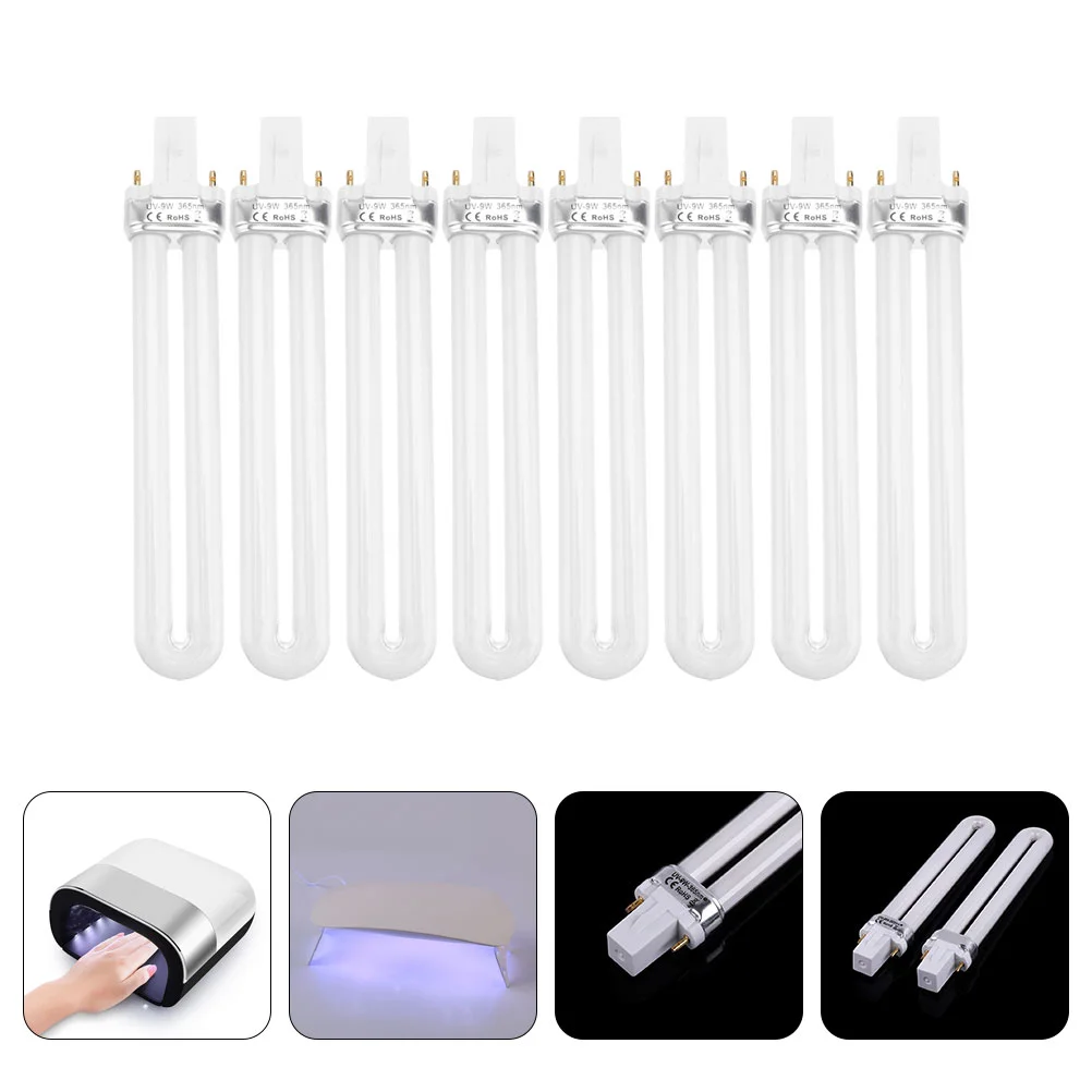 

8 Pcs Nail Machine Lamp Phototherapy Light Replacement Polish Manicure Gel Nails Tube Dryer