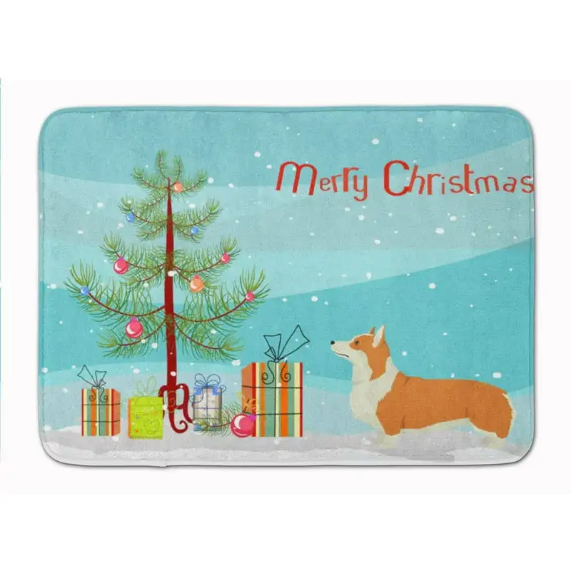 

Treasures CK3554RUG Pembroke Corgi Christmas Tree Machine Washable Memory Foam Mat, 19 X 27", multicolor