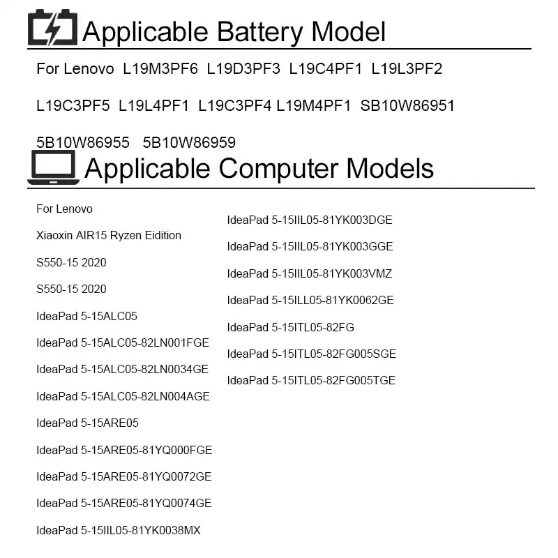 DXT Новый аккумулятор для ноутбука L19C3PF6 L19D3PF3 L19C3PF4 L19M3PF6 L19L4PF1 Lenovo Ideapad 5-15IIL05 81YK 5-15ARE05