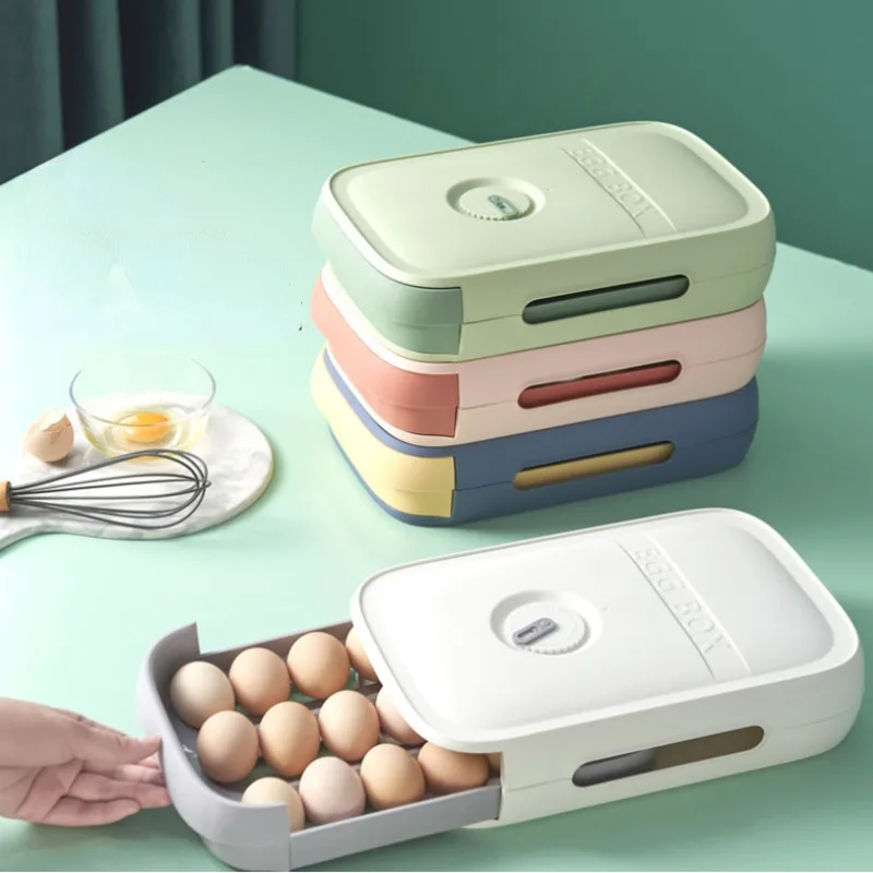

Drawer Type Refrigerator Egg Storage Box Dumpling Food Container Fresh Keeping Holder Case For Kitchen Household Organizer