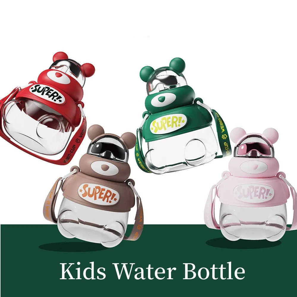 

Children Water Bottle with Straw 1200ml Outdoor Sports Cup BPA Free Large Capacity Plastic Kettle Portable Drink Cups