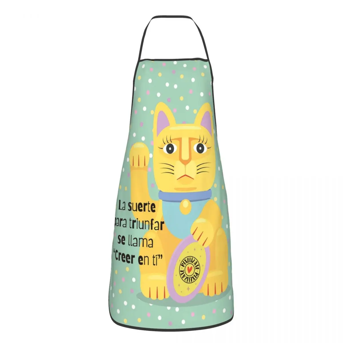 

Unisex Lucky Cat Kitchen Chef Cooking Baking Apron Women Men Maneki Neko Tablier Cuisine for Painting