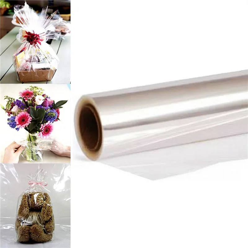 Clear Cellophane Wrap Roll For Gift Flower Bouquet Baskets Wrapping Arts Crafts Cellophane Wrapping Paper For Flowers Packing images - 6