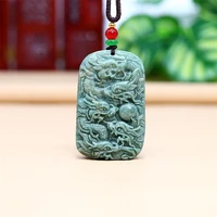 burmese jade dragon pendant green emerald jewelry jadeite gifts for women chinese carved natural designer necklace necklaces