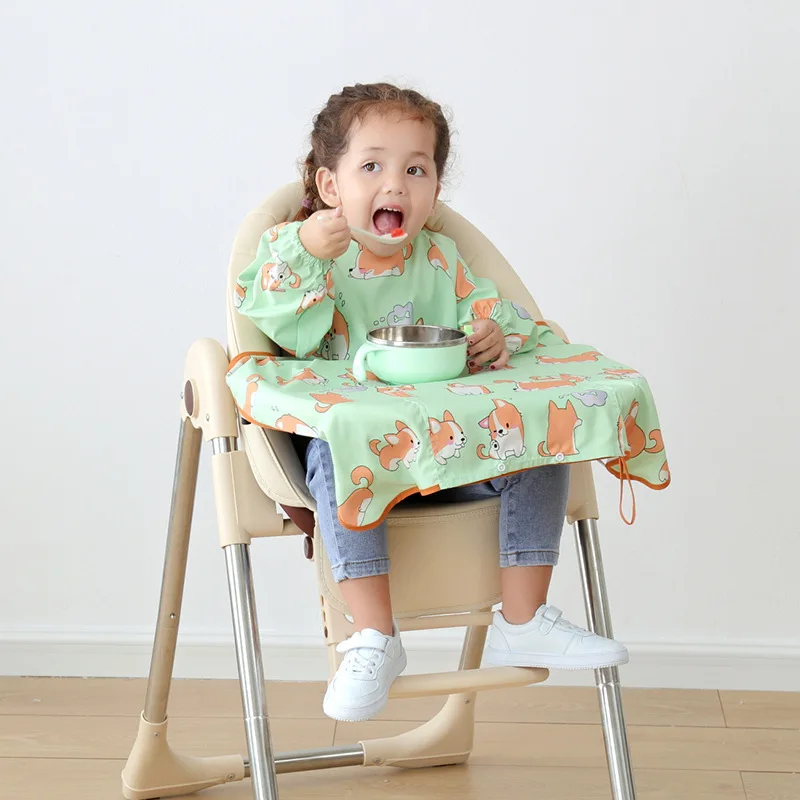 

Waterproof Bibs for Baby Baby Dining Chair Overclothes Eating Supplies Baby Bib Eating Bib Antifouling Long Sleeve Bib