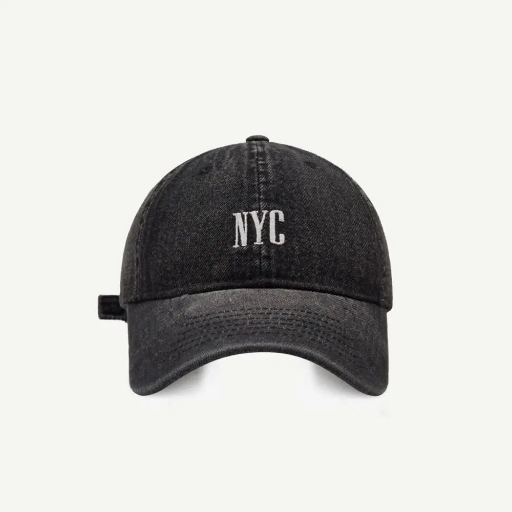 Фото Модные повседневные бейсболки с вышивкой NYC, регулируемые, с эффектом потертости, унисекс №5