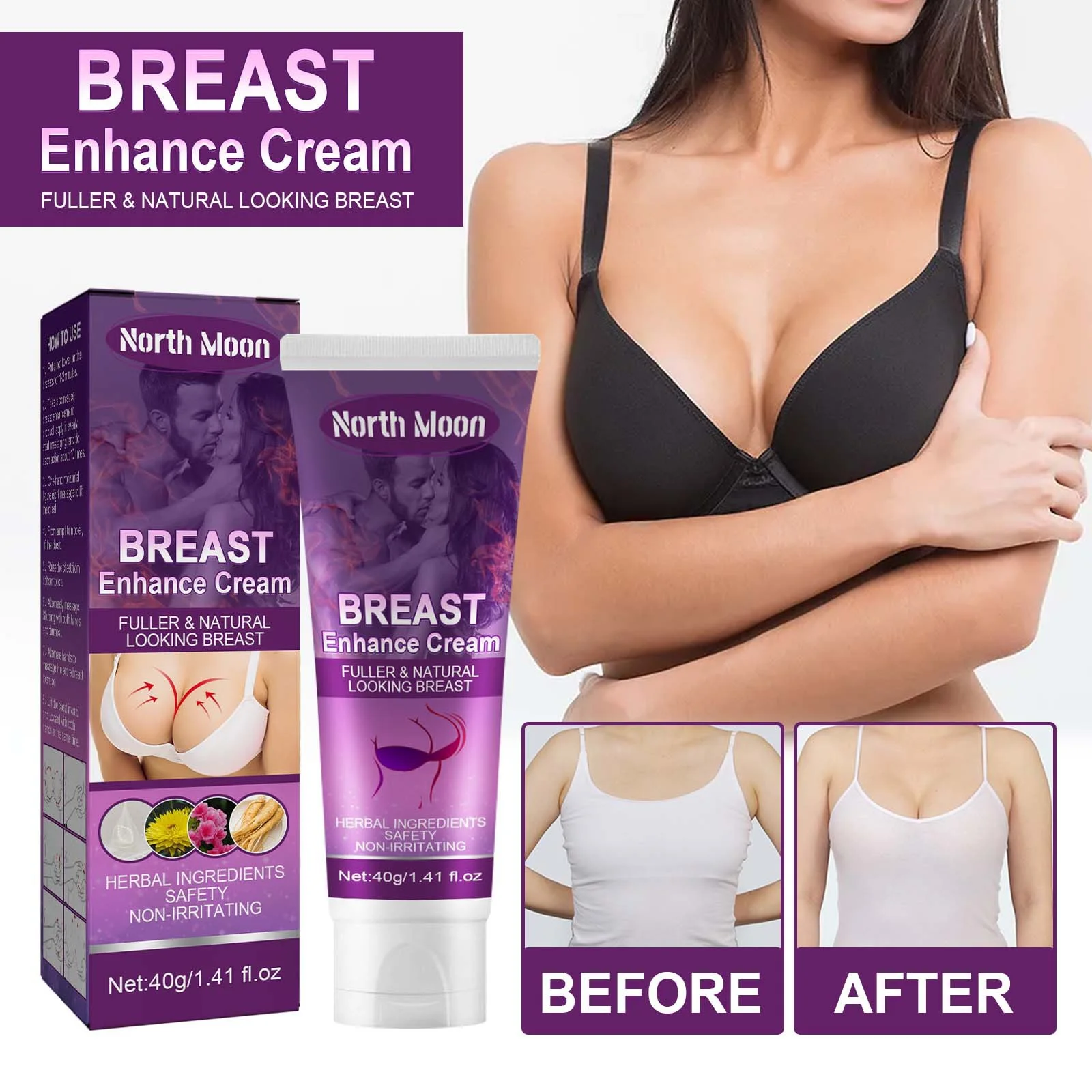 

Breast Enlargement Cream Fast Growth Promote Female Hormone Enhancement Chest Elasticity Firming Massage Sexy Body Bust Care 40g