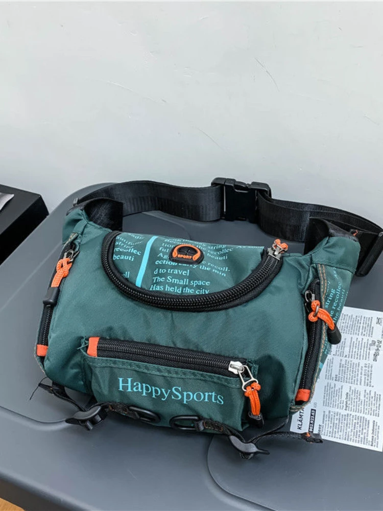 Top Waterproof Oxford Men's Tide Cool Street Waist Bag Shoulder Messenger Bag Large Capacity Travel Sling Chest Waist Bag