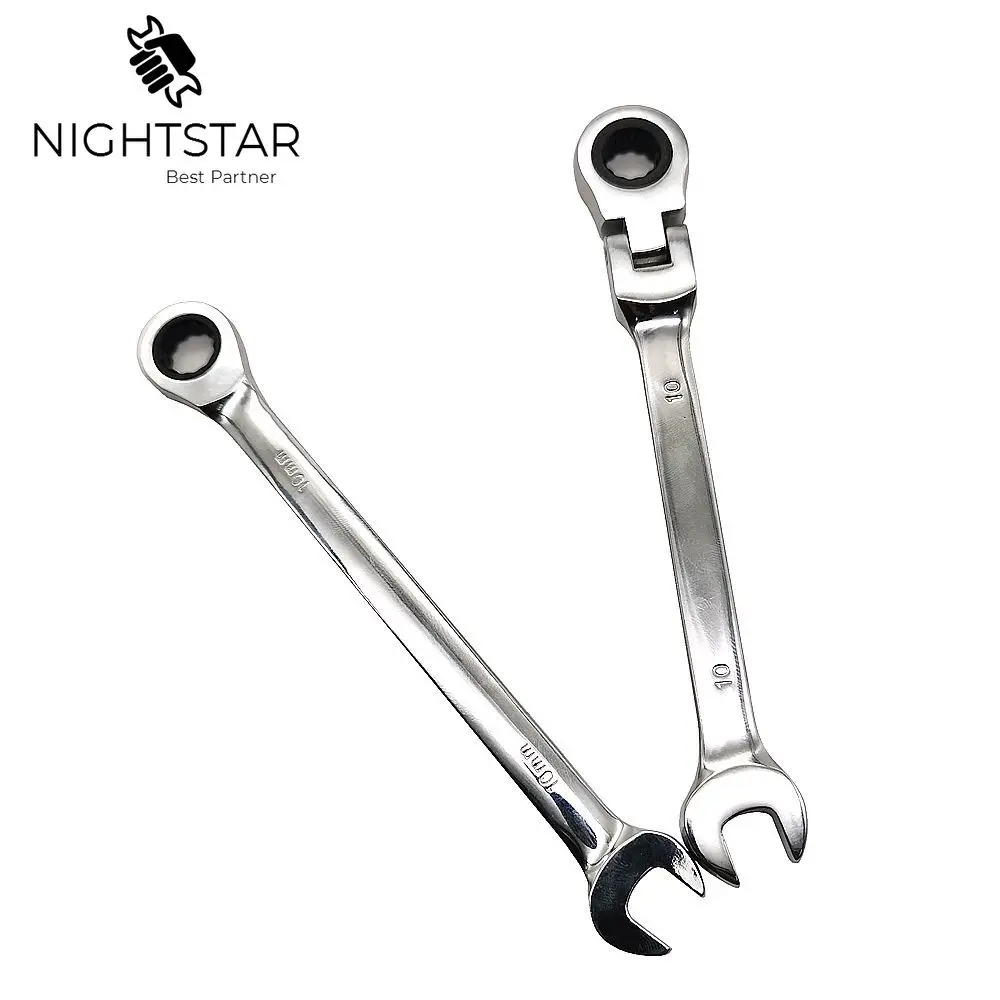 

1Pcs 10mm Combination Ratchet Wrench with Flexible Head Dual-purpose Ratchet Tool Ratchet Combination Set for Car Hand Tools