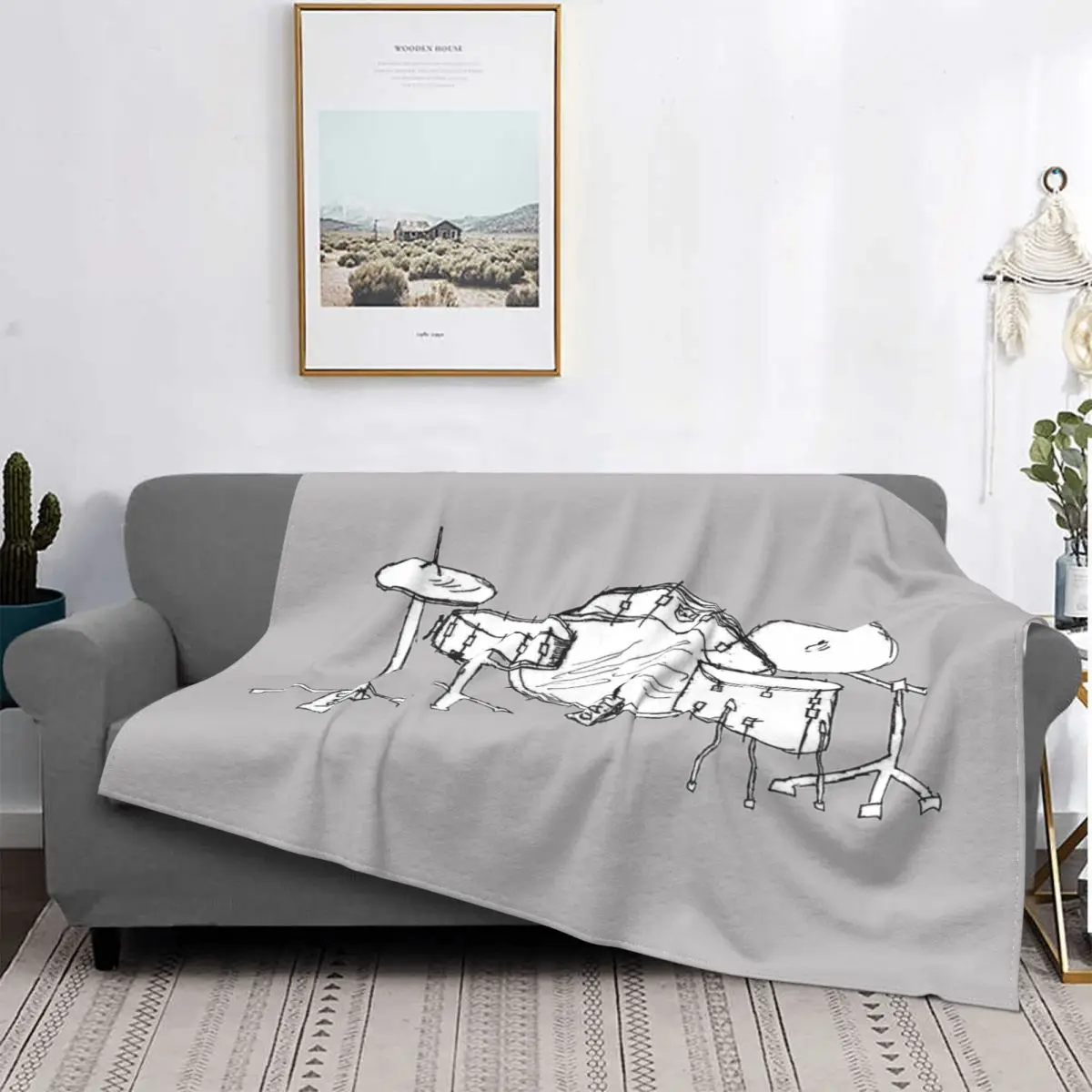 

Drum Kit-Manta de dibujo, colcha para cama a cuadros, manta de verano, 135