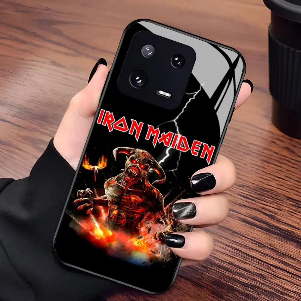 Чехол для телефона Iron R-Rock M-Maiden для Xiaomi 17 15 14 13 12 Mi 11 X T Ultra Pro Lite 5G, черный, стеклянный (art.: 3920dc7ae137e) - 3920dc7ae137e