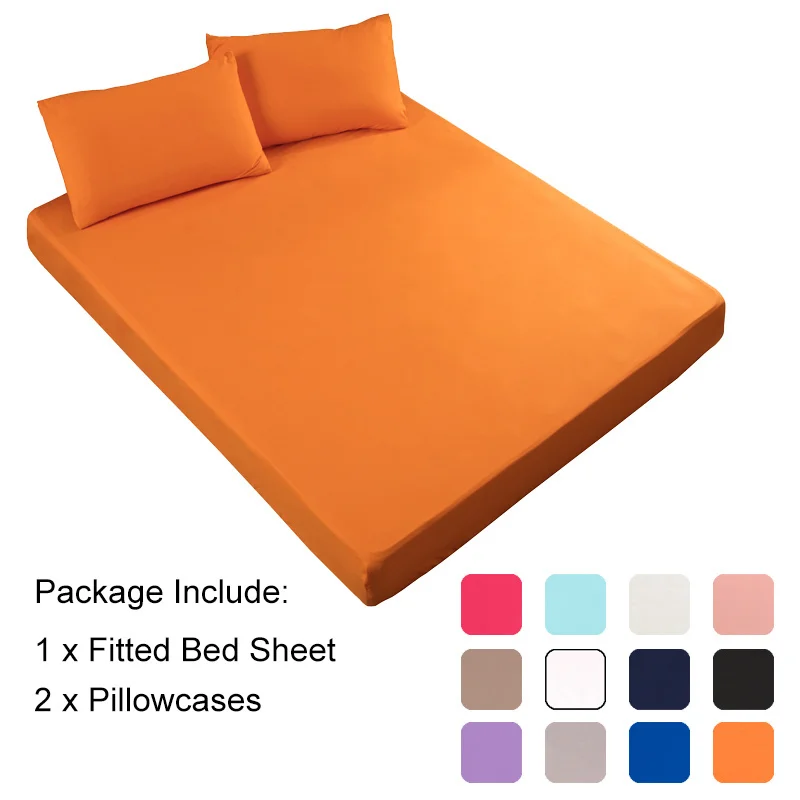 3 шт./компл. однотонный Комплект постельного белья уютная простыня с наволочками