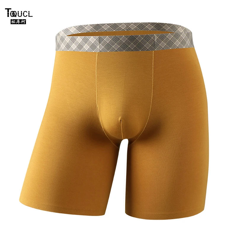 

TOQUCL 3PCS Cooling Cotton Long Boxer Man Multiple Solid Colors Summer Mens Boxers Breathable Panties Men Underpants Boxershorts