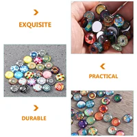 50pcs round glass patches jewelry crafts gemstone patches diy keychain materials