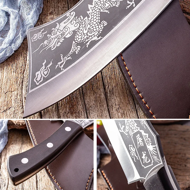 Кованый кухонный нож шеф-повара из высокоуглеродистой стали для нарезки мяса