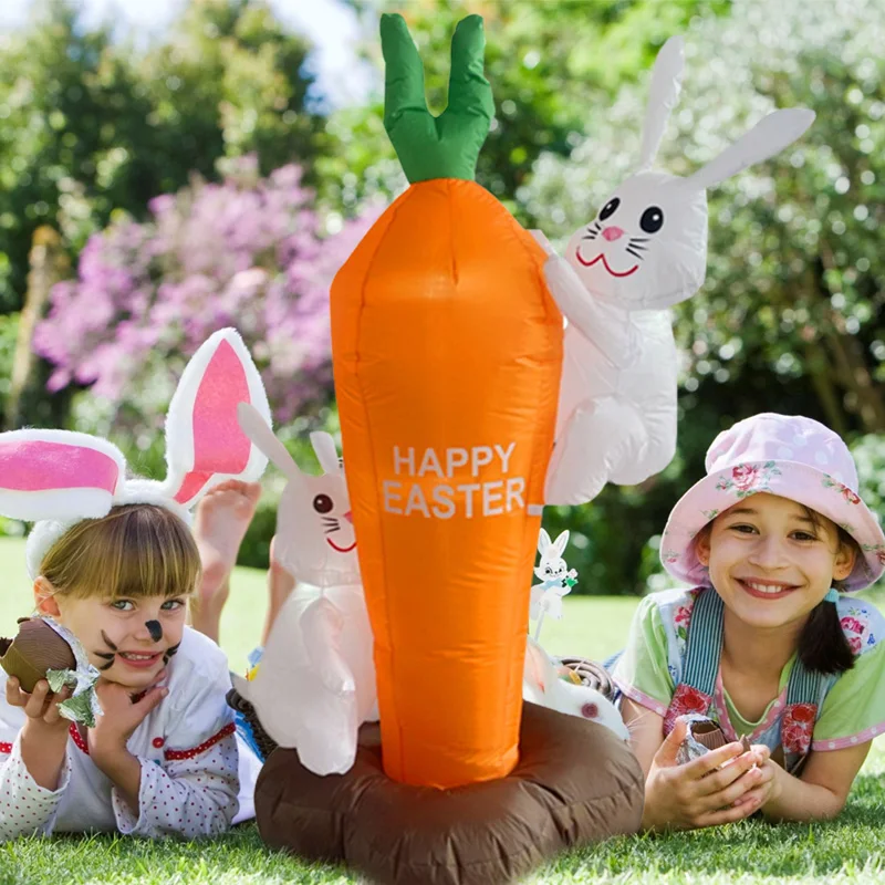 

Easter Decoration 2023 Inflatable Bunny Luminous Giant Prop Ornaments Outdoor Rabbit For Yard Easter Party Home Decor