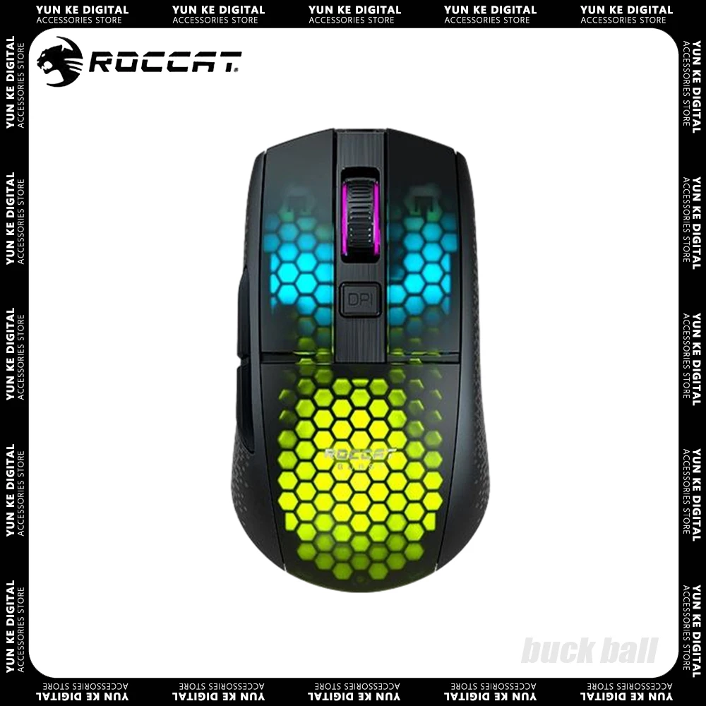 

ROCCAT BURST Wireless Mouse AIMO Dynamic RGB Low Delay FPS Gaming Mouse Titan Optics Switch Ergonomics Three Mode Pc Gamers Gift