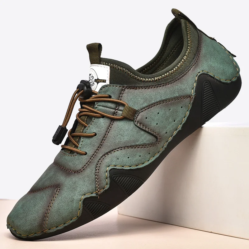 

Luxury Brand Breathable Slip-On Men's Leather Men's Shoes Casual Sneakers Men Loafers Moccasin Handmade Driving Shoes Plus Size