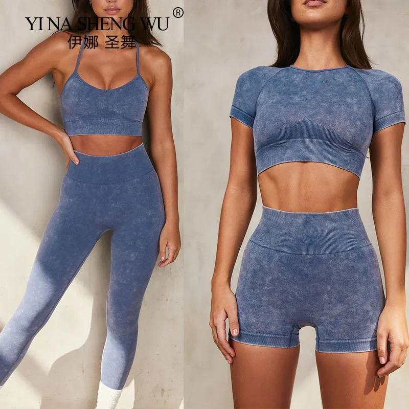 

Seamless Yoga Set Women Fitness Sportswear Sports Bra Gym Clothing Workout Clothes Yoga Pants Set High Waist Leggings Crop Top
