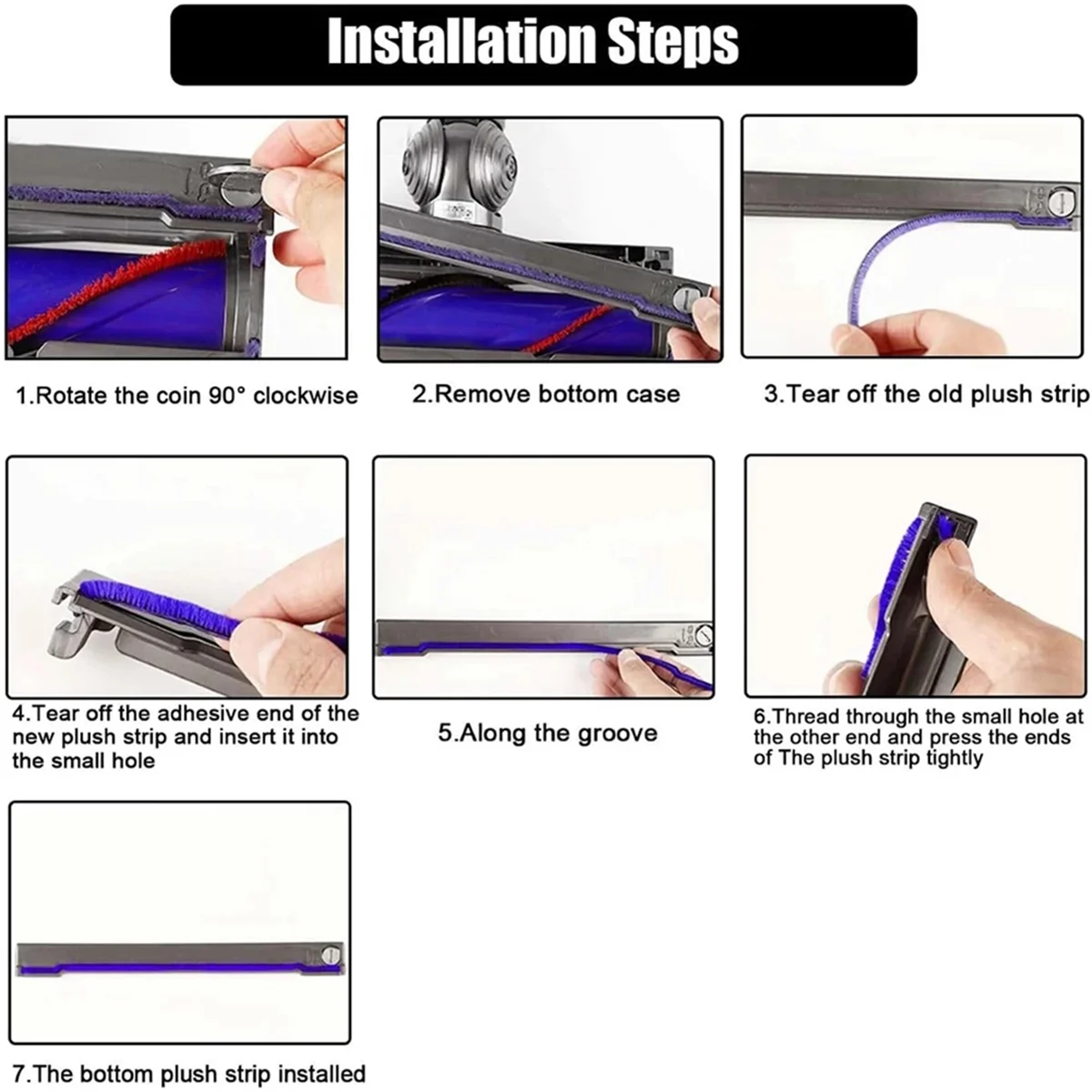 Мягкие плюшевые полоски трубчатый шланг для V6 V7 V10 V12 V15 DC58 DC59 DC62 DC72 DC74 сменные