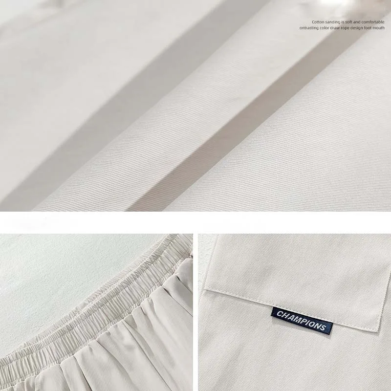 Men Golf Thin Pants Work Clothes 2023 New Spring Summer Sweatpants Solid Color Streetwear Loose Design Straight Casual Pleat