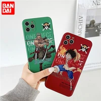 bandai brand one piece luffy and zoro black silicon phone case for iphone xr xs max 8plus 11 12 13mini 13 pro max cases