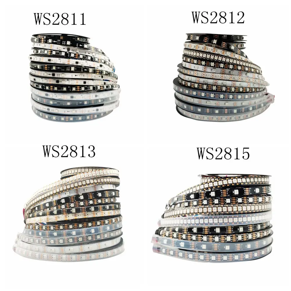 Светодиодная лента WS2812B WS2811 WS2813 WS2815RGB IP30/65/67 индивидуально Адресуемая 30/60/144