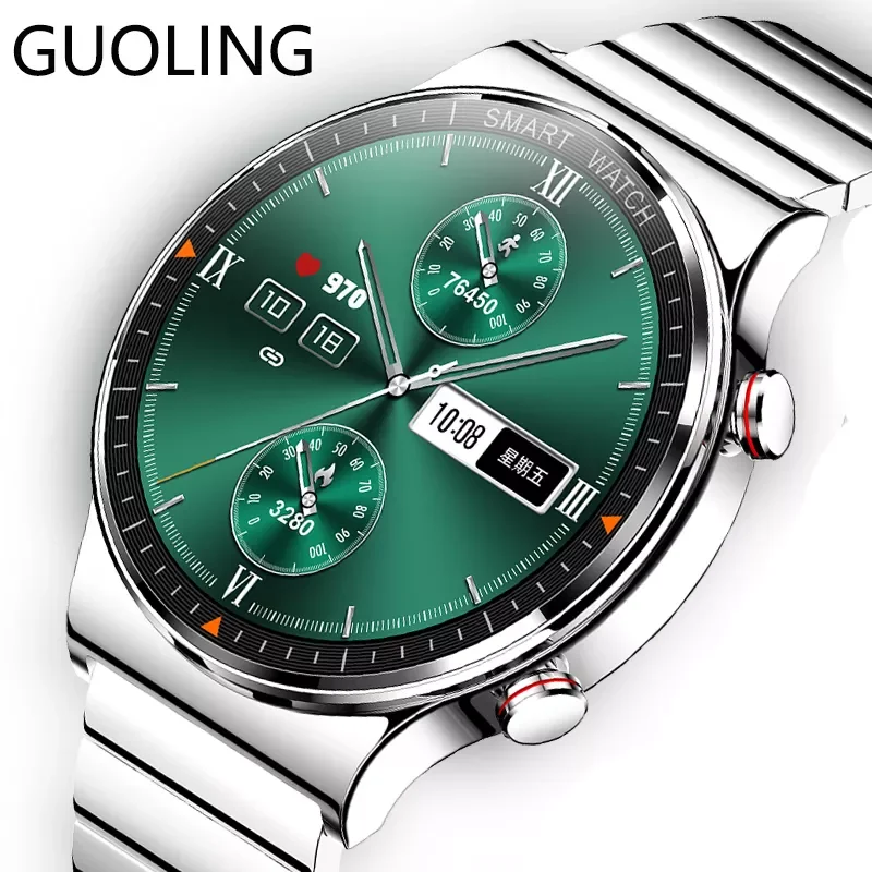 

GUOLING Music Player Smart Watch Men Bluetooth Call Waterproof Sport Watch Fitness Smartwatch Download Music1G RAM for Android