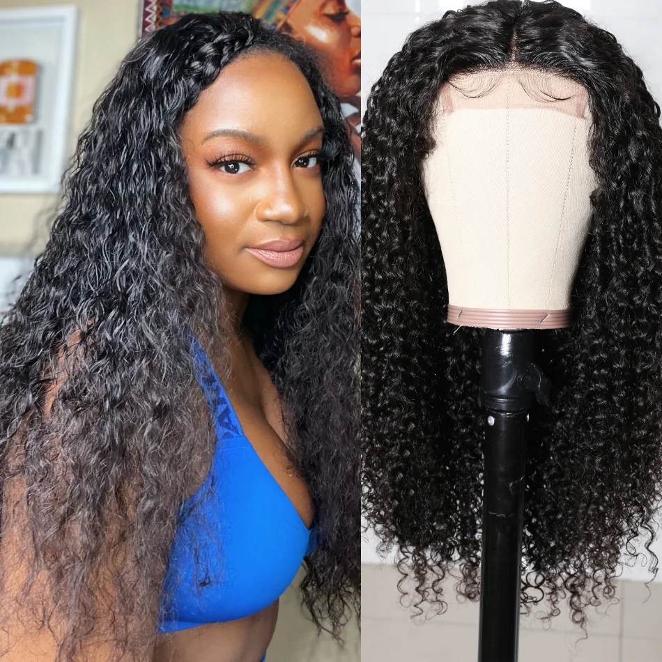 

Unice Hair Brazilian Jerry Curly 4x4 Lace Closure Wigs For Women Human Hair Hand-tied With Baby Hair FB30 Remy Super Saving