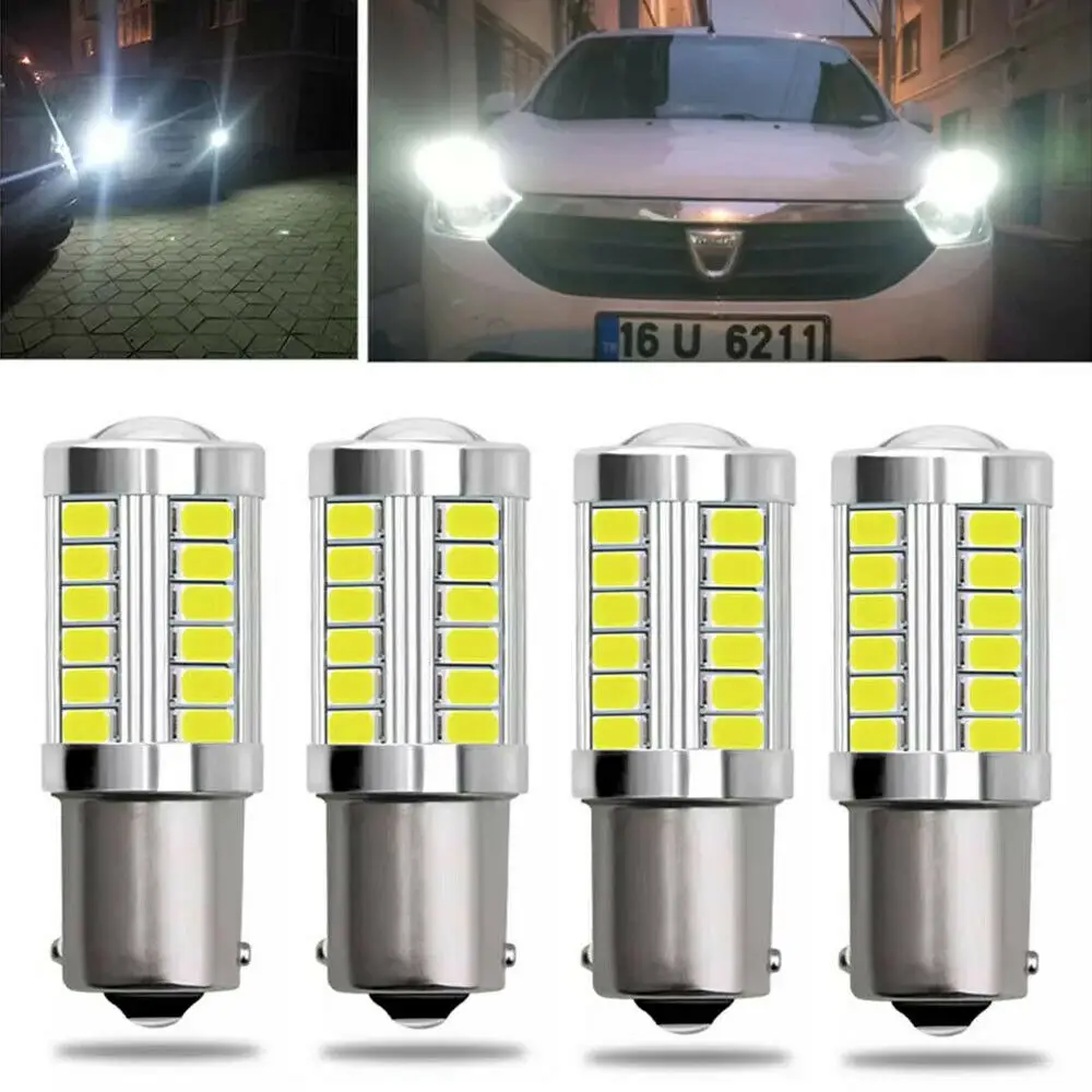 

4x 1156 33SMD LED Tail Brake Stop Backup Reverse Turn Signal Lights Bulbs White