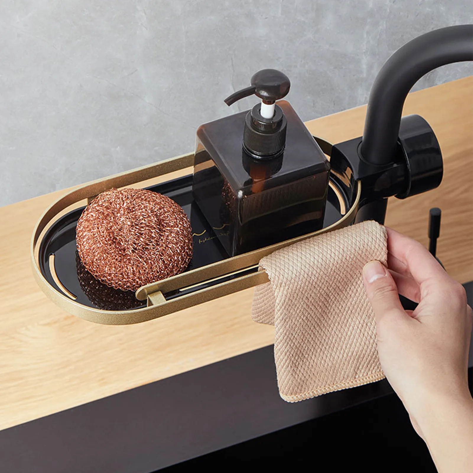 

Faucet Rack Kitchen Storage Shelf Sponge Dish Cloth Finishing Rack Drain Rack Pool Rag Storage Drain Dry Rack Kitchen Accessorie
