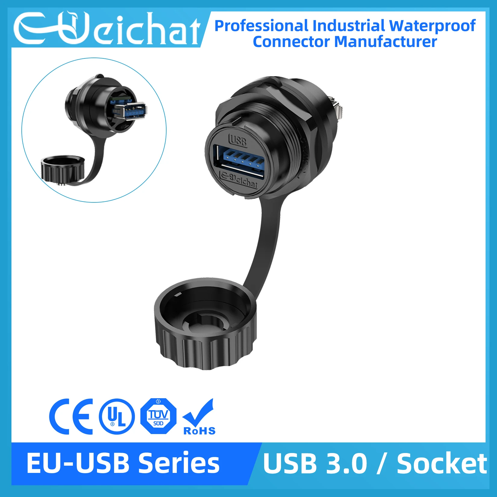 

Передняя гайка E-WeiChat, фиксирующая гнездо-мама, разъем USB3.0, розетки для монтажа на панели, водонепроницаемое байонетное соединение IP67