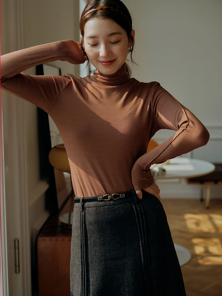

T-shirt women's autumn new slim bottoming shirt, be careful inside the machine with a long-sleeved top, round neck and outer wea