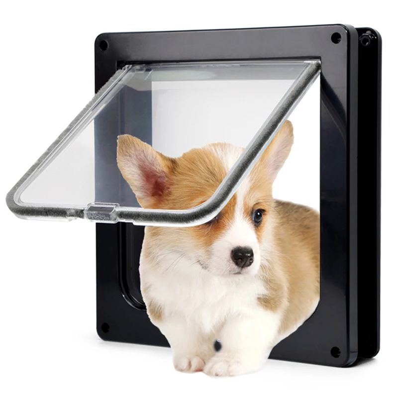 

Pet Dog Flap Door Smart Security 4 Way Lock ABS Plastic Door Controllable Switch Direction Dog Cat Gate S/M/L/XL 5 Colors