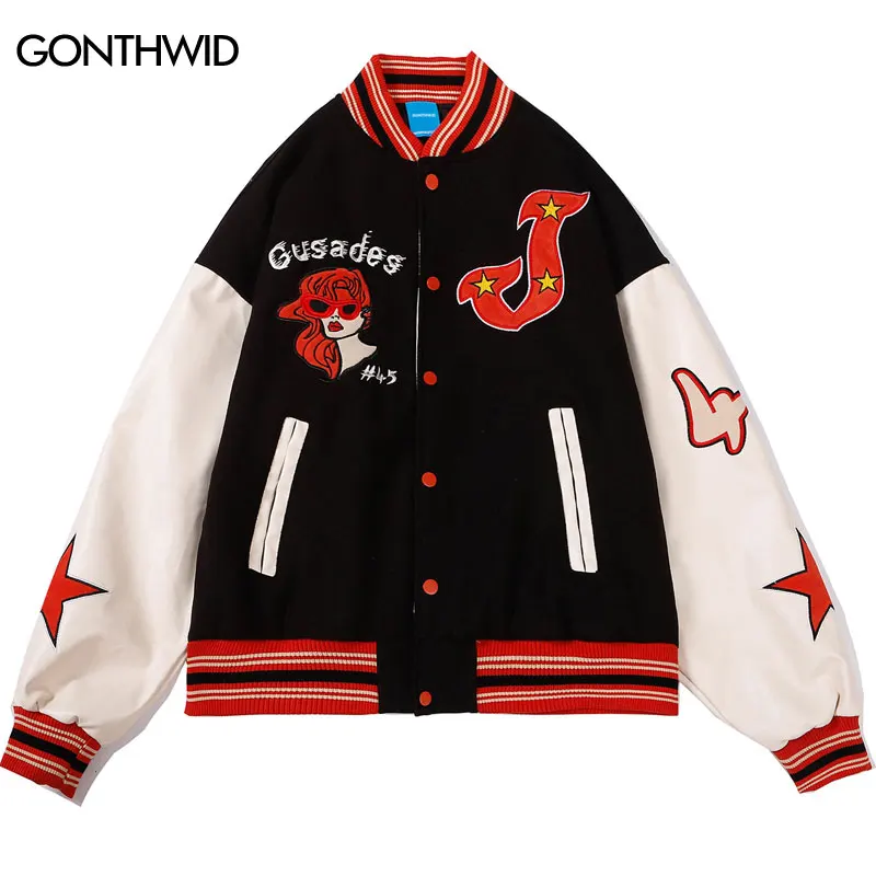 Мужская винтажная Бейсбольная Куртка Varsity куртка-бомбер в стиле пэчворк с