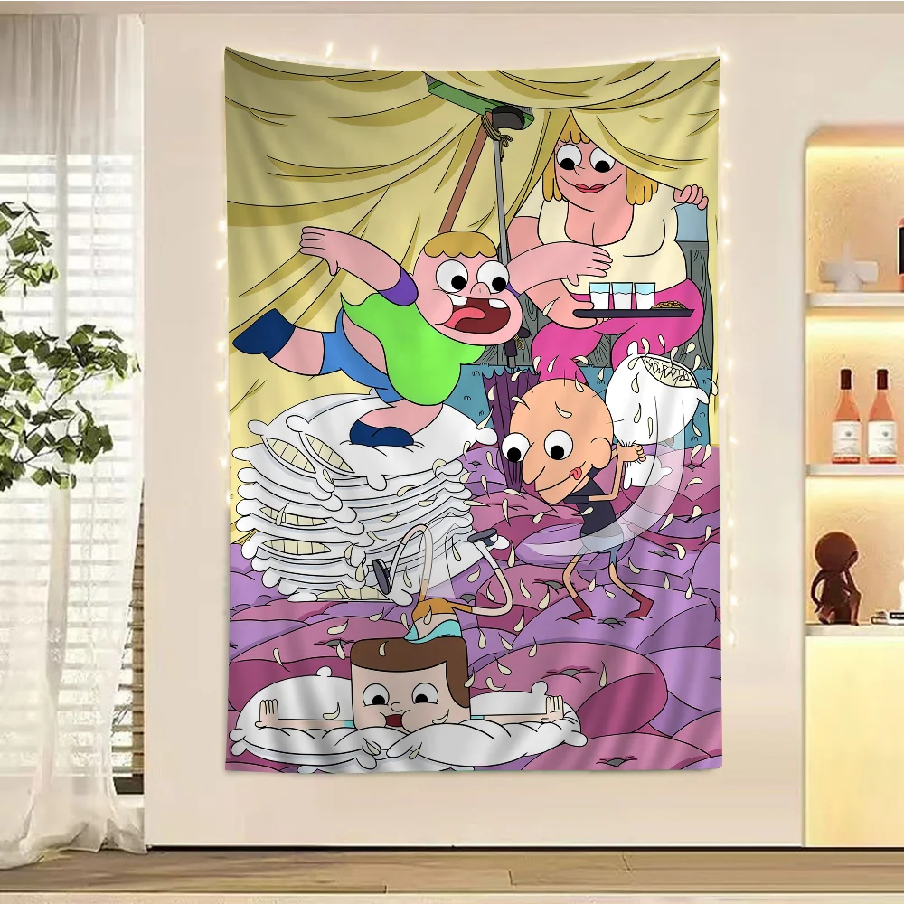 Cartoon C-Clarences Tapestry Art Printing Bohemian Wall Tapestries Mandala Decor Blanket