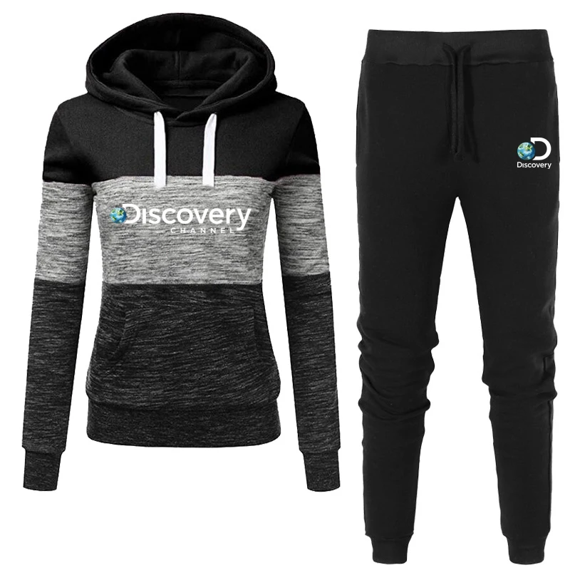 

Woman Tracksuit Discovery Two Piece Set Winter Warm Hoodies+Pants Pullovers Sweatshirts Female Jogging Clothing Sports Suit
