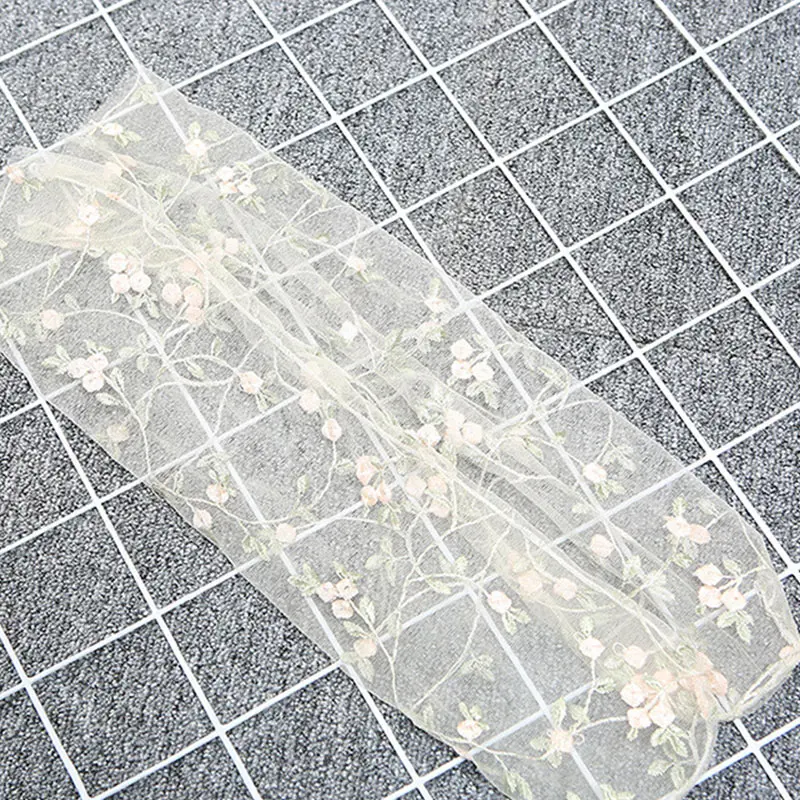Embroidered Tulle Socks Women Summer New Floral Ultra-thin Mesh Breathable Stockings Flower Sheer Crystal Silk Stacked Socks