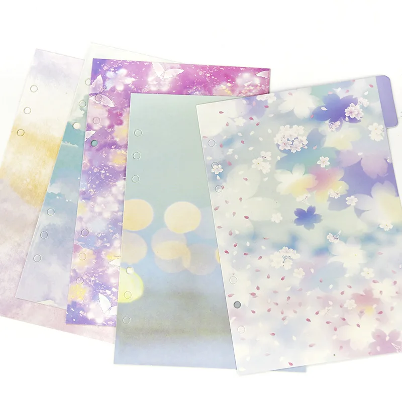 

A5/A6 PVC Flower /Carousel/balloon Sheet Planner Dividers for Spiral Notebook Organizer Accessories Inner Page Binder