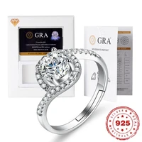 hoyon with certificate gra real 100 moissanite ring for women wedding jewelry 1carat stone pure 925 silver valentines day gift