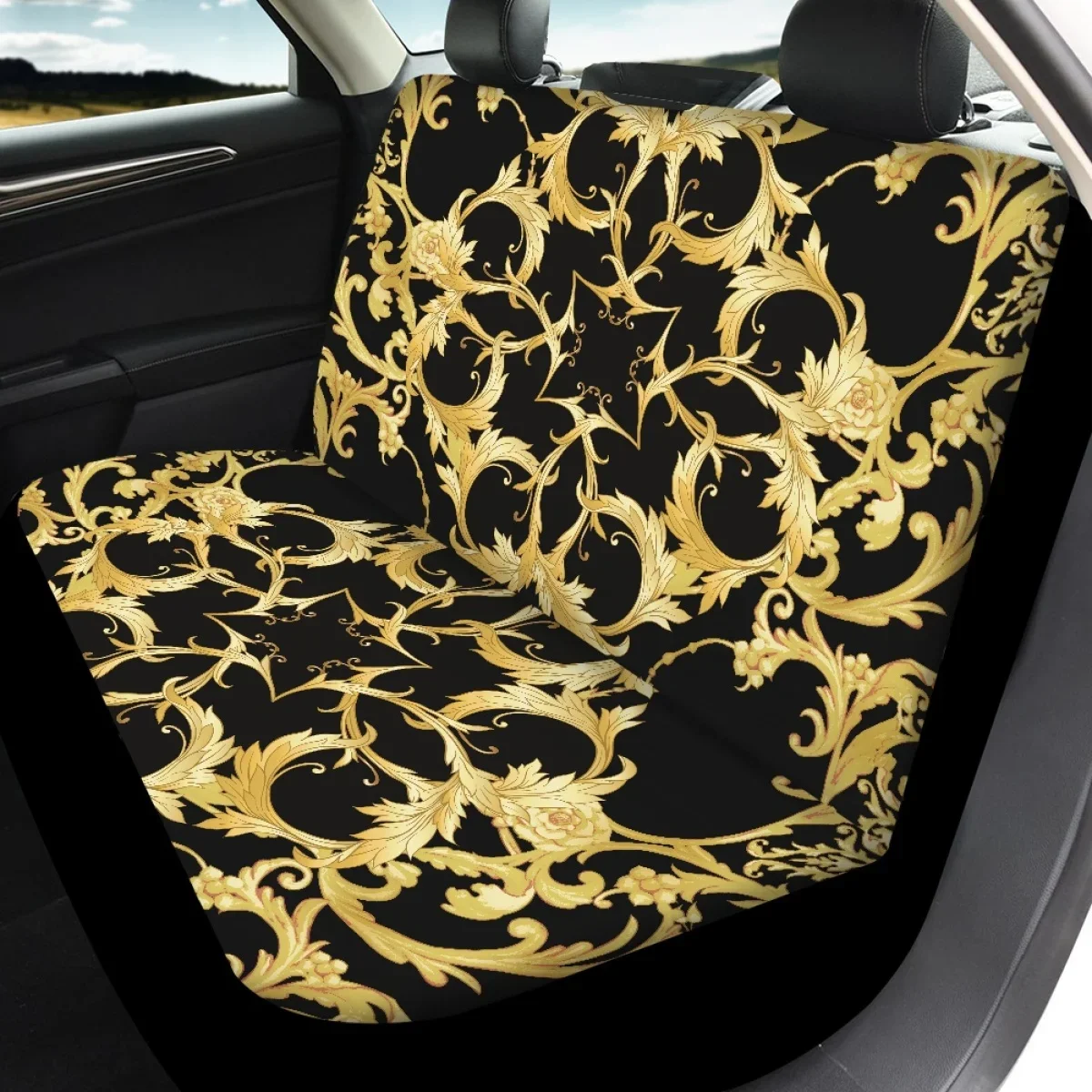 Аксессуары для автомобиля с золотым барочным узором Мягкий Нескользящий
